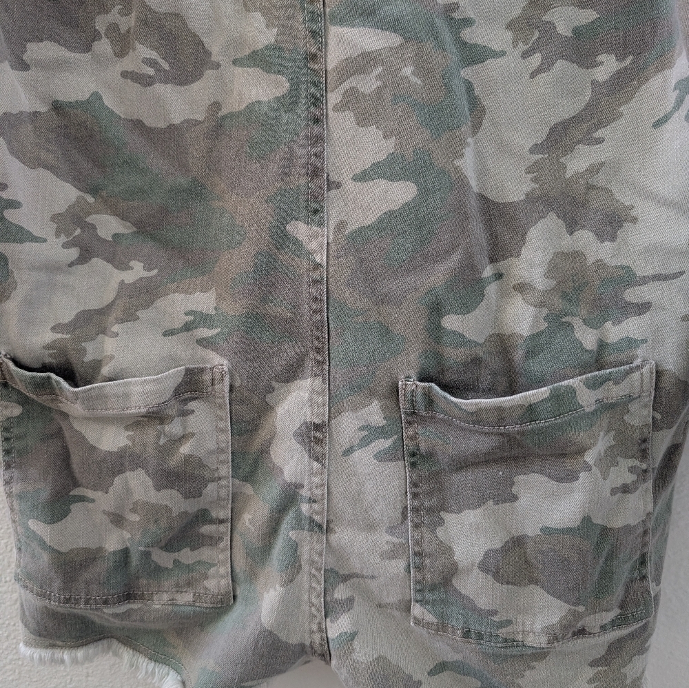 Nicoli Camouflage Romper Small Long Sleeve Utility Style Button Front Cotton - Picture 5 of 7